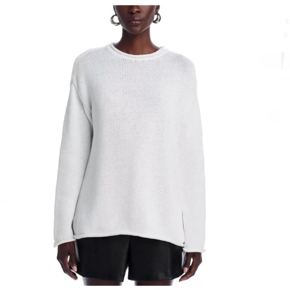 AQUA White Cotton Roll Neck Sweater – Size Large – NWT - Picture 7 of 7